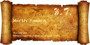Werth Tamara névjegykártya