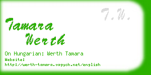 tamara werth business card